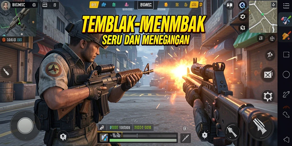Screenshot menampilkan pertempuran intens dalam game BIGMSG.