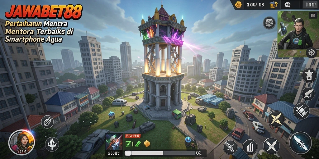 Tangkapan layar menampilkan aksi pertahanan menara yang mendebarkan.