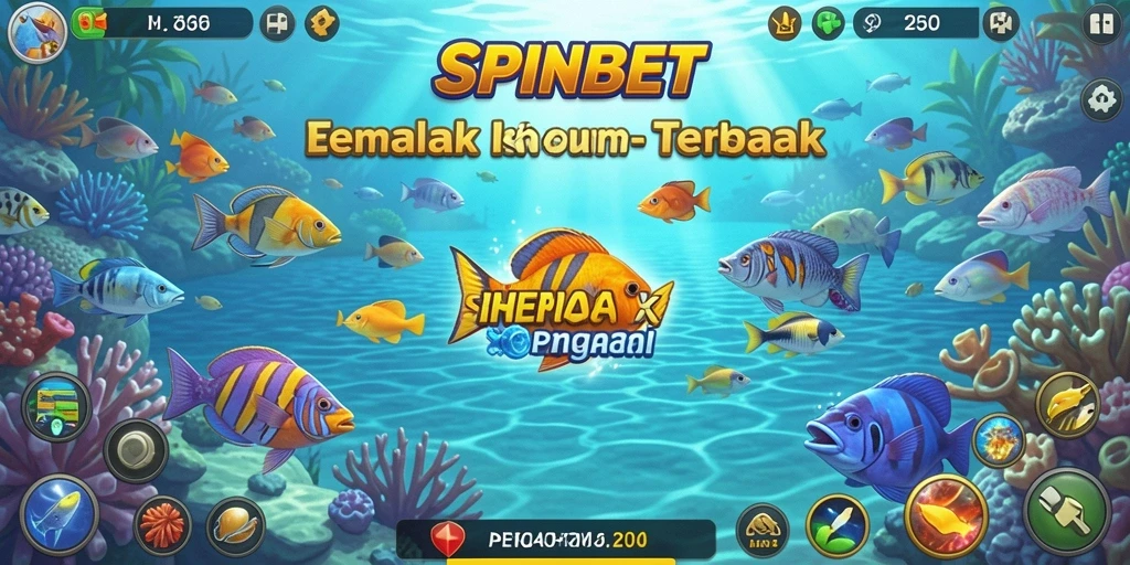 Tampilan gameplay menembak ikan yang seru dan penuh warna.