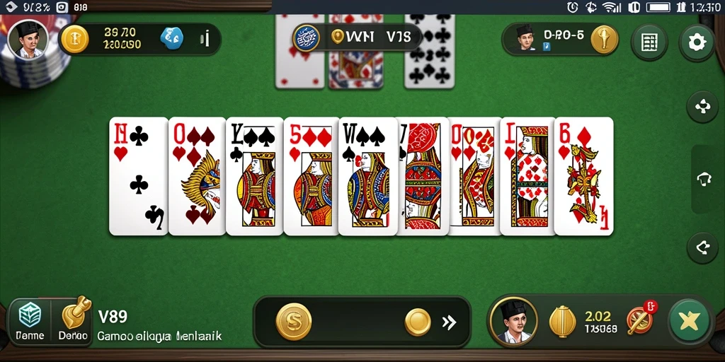 Menampilkan gameplay seru dalam permainan Domino V89.
